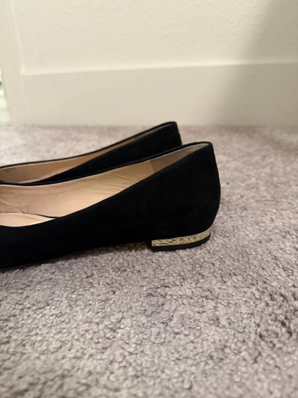 Marc Fisher Black Suede Pointed Toe Flats Women's Dress Shoes
